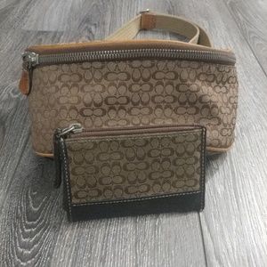 Authentic Coach waist bag w coin purse